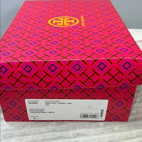 TORY BURCH Women's kick trainer chevrons mesh clr-new ivory-cipria-lino ord(A20)