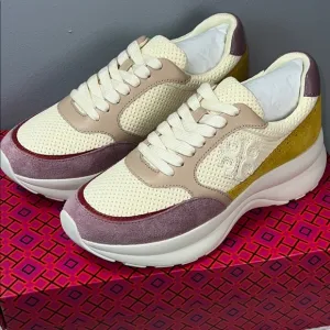 TORY BURCH Women's kick trainer chevrons mesh clr-new ivory-cipria-lino ord(A20)