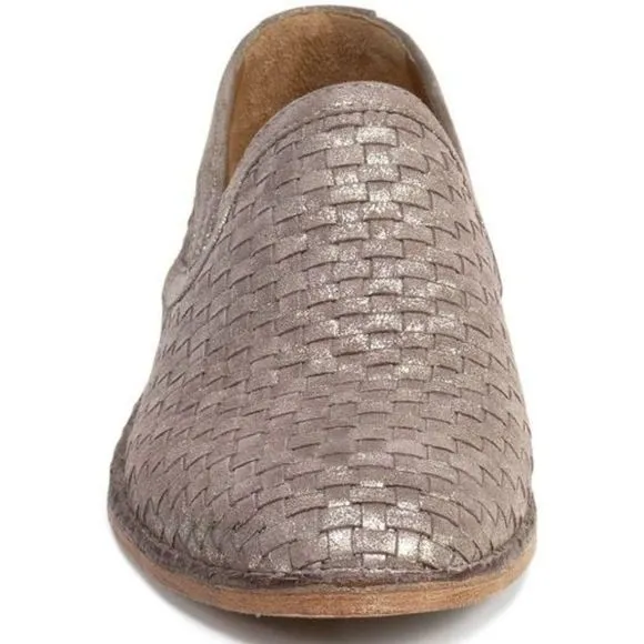 Trask Amanda Woven Loafer In Pewter Suede Size 8M