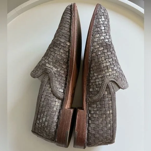 Trask Amanda Woven Loafer In Pewter Suede Size 8M