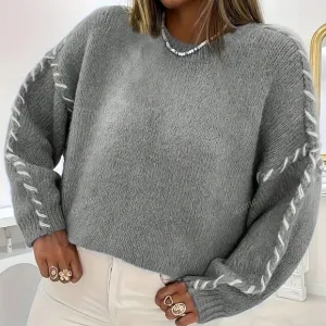 TrendsNew Fashion Women Colorblock Knit Pullover Sweater