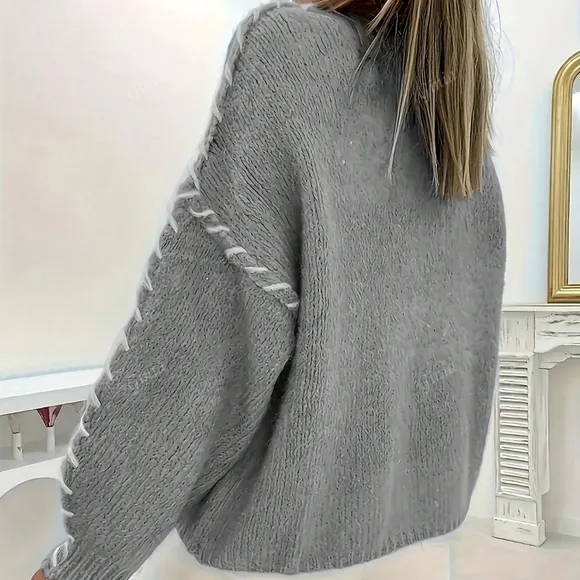 TrendsNew Fashion Women Colorblock Knit Pullover Sweater