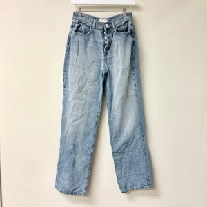 Triarchy Cotton Blend High Waisted Denim Straight Jeans Blue Women's Size 24