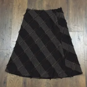 Tribal fringe western plaid skirt