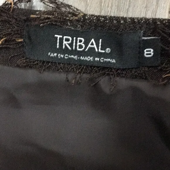 Tribal fringe western plaid skirt