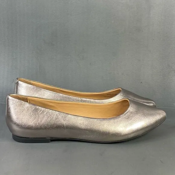 Trotters Estee (Pewter Metallic) Women's Slip-on comfort flats womens size 9.5