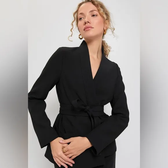 Tuckernuck Gracie Black Wrap Blazer NWT