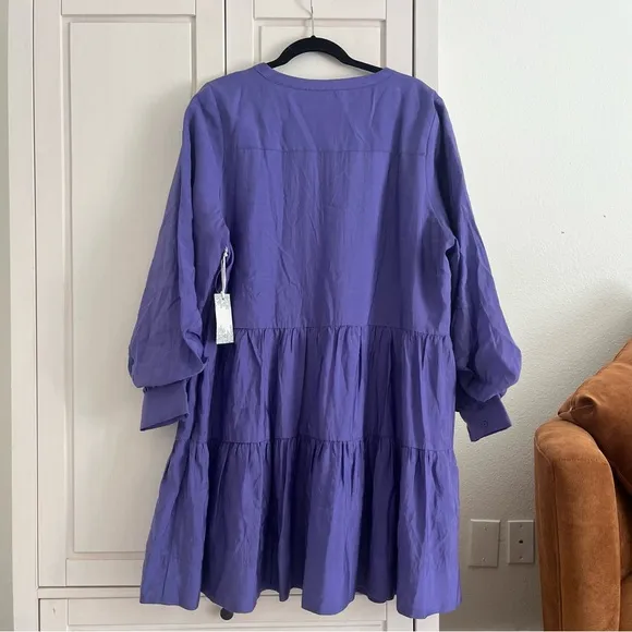 Tuckernuck Hyacinth House | NEW Purple Amie Blouson Sleeve Mini Dress Size XXL