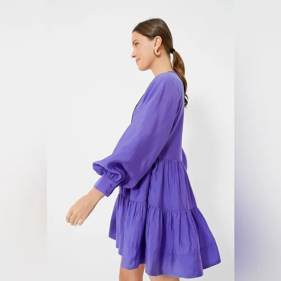 Tuckernuck Hyacinth House | NEW Purple Amie Blouson Sleeve Mini Dress Size XXL