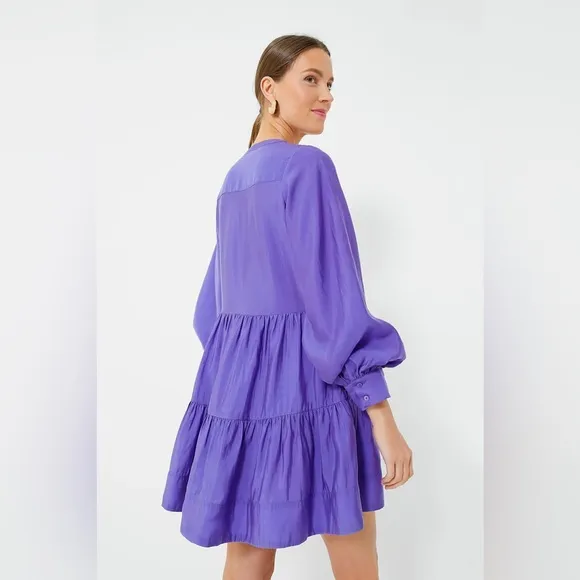 Tuckernuck Hyacinth House | NEW Purple Amie Blouson Sleeve Mini Dress Size XXL