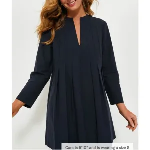 TUCKERNUCK NWOT Navy Blue Luella Dress Pleated Front L