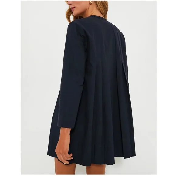 TUCKERNUCK NWOT Navy Blue Luella Dress Pleated Front L