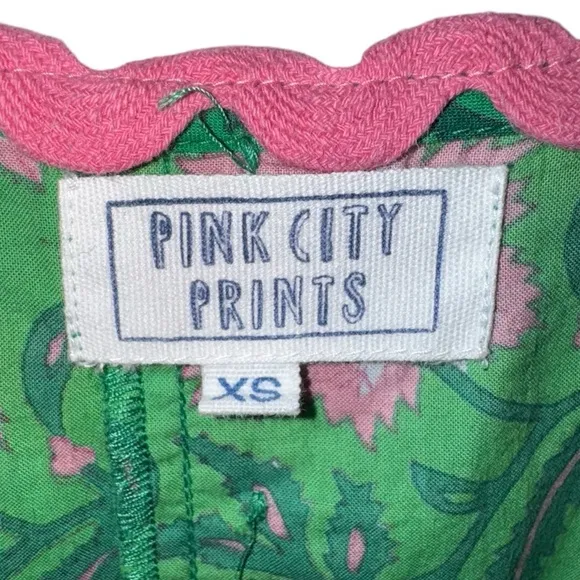 TUCKERNUCK | PINK CITY PRINTS Forest Rose Maisie Maxi Dress Cotton Pink Green XS