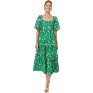 TUCKERNUCK | PINK CITY PRINTS Forest Rose Maisie Maxi Dress Cotton Pink Green XS