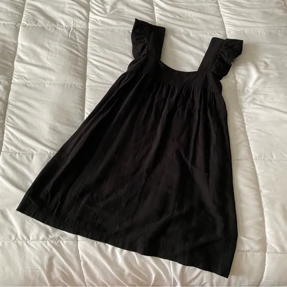 Tuckernuck Pomander Place Black Hazel Flutter Sleeve Mini Dress