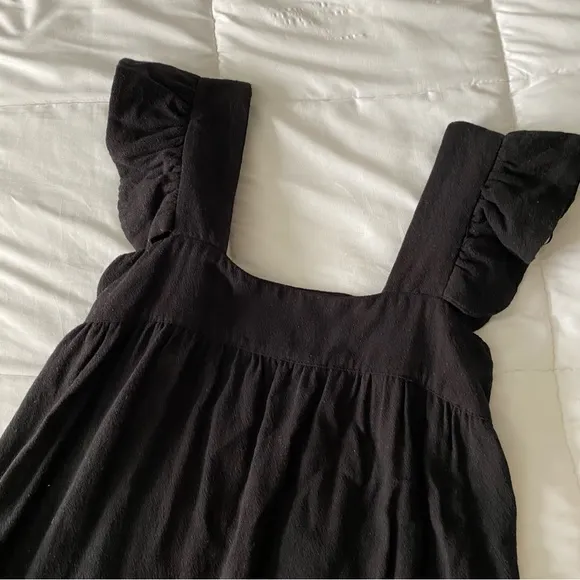 Tuckernuck Pomander Place Black Hazel Flutter Sleeve Mini Dress