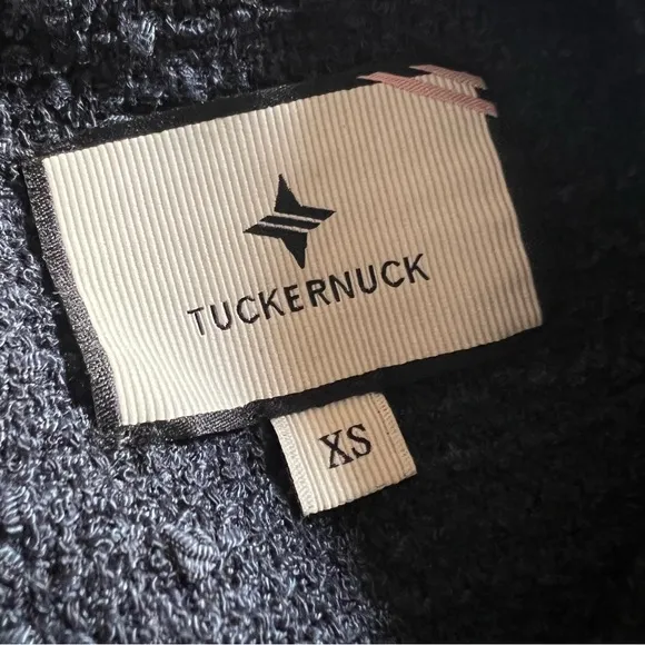Tuckernuck tie tweed Kelly mini shift dress ladies xs navy blue gold chain