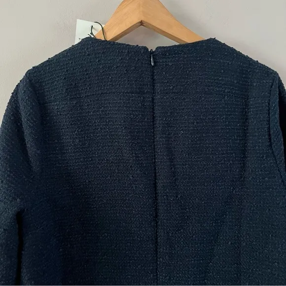 Tuckernuck tie tweed Kelly mini shift dress ladies xs navy blue gold chain
