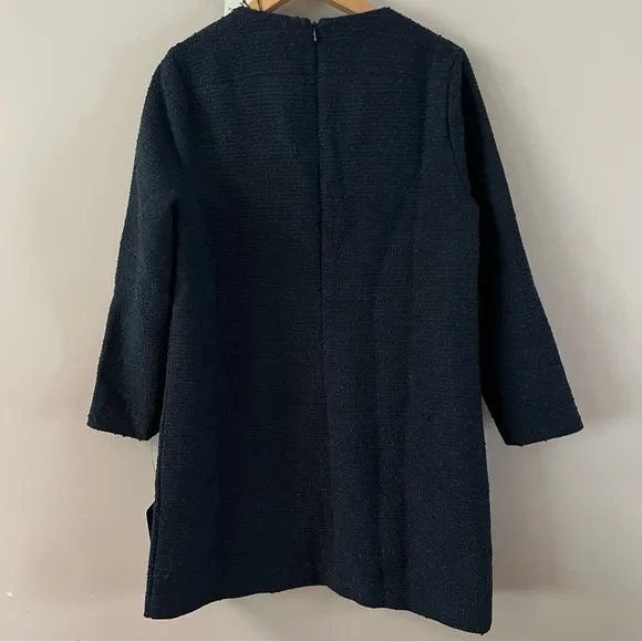 Tuckernuck tie tweed Kelly mini shift dress ladies xs navy blue gold chain