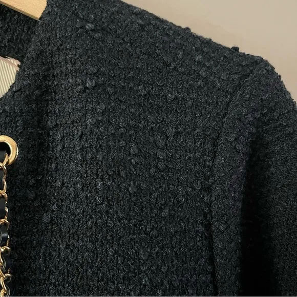 Tuckernuck tie tweed Kelly mini shift dress ladies xs navy blue gold chain