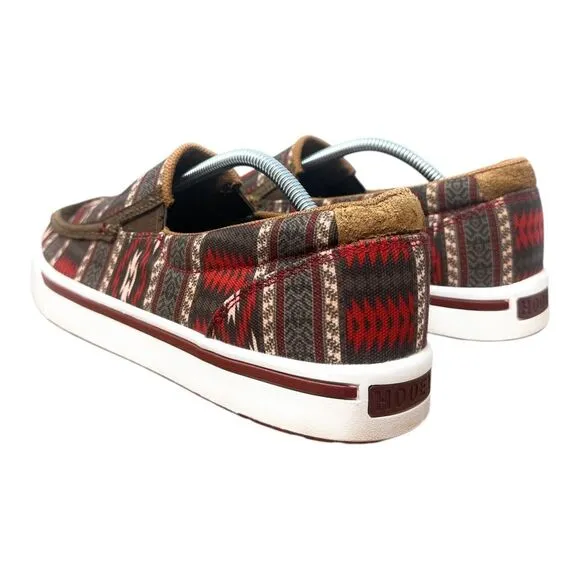 Twisted X Hooey Loper Slip On Sneakers Mens 10 Gray Red Southwestern MHYC023