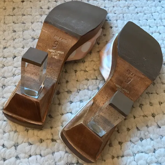 Two Lips Silk NEW Knot Slide Lucite Sandals 9 NIB
