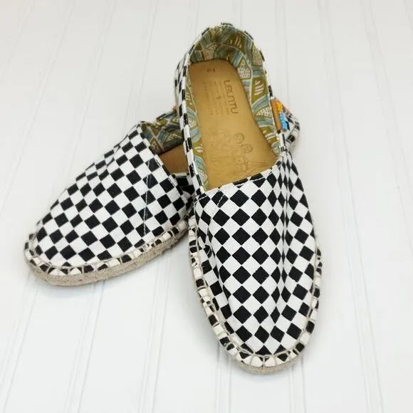 Ubuntu Afridrilles Black &amp; White Checker Espadrilles