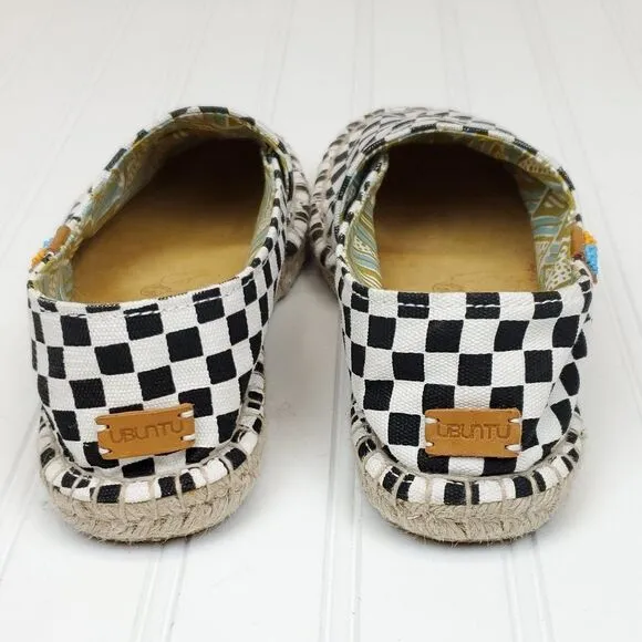 Ubuntu Afridrilles Black &amp; White Checker Espadrilles