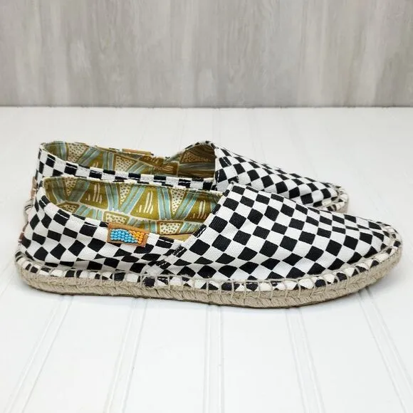 Ubuntu Afridrilles Black &amp; White Checker Espadrilles