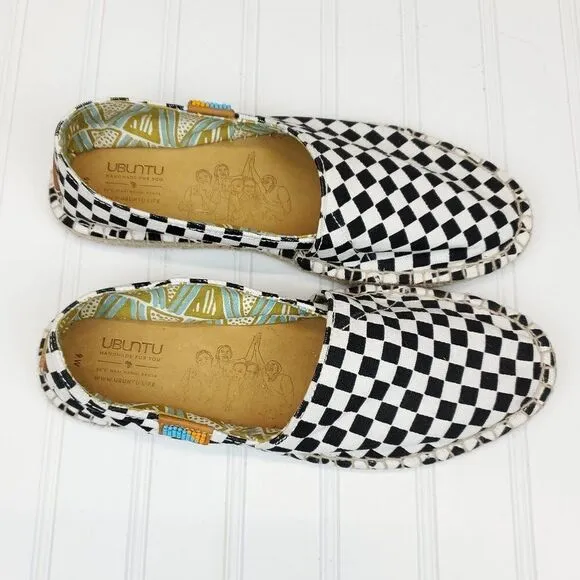 Ubuntu Afridrilles Black &amp; White Checker Espadrilles