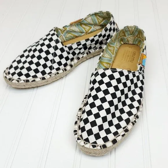 Ubuntu Afridrilles Black &amp; White Checker Espadrilles