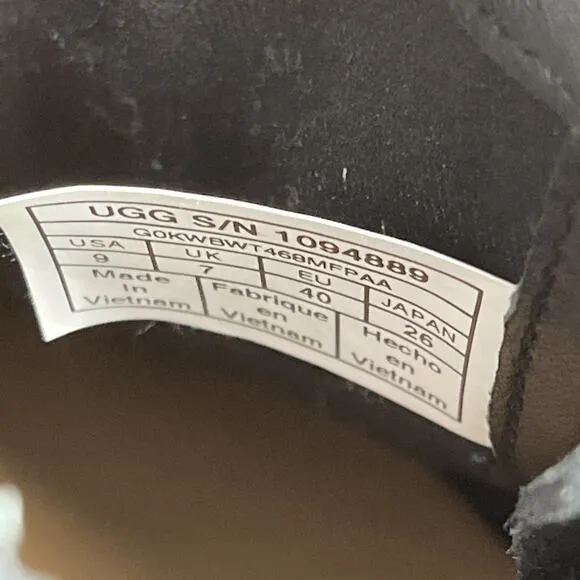 UGG Aureo II Waterproof Zip Ankle-High Boots Booties Black Suede Womens Size 9