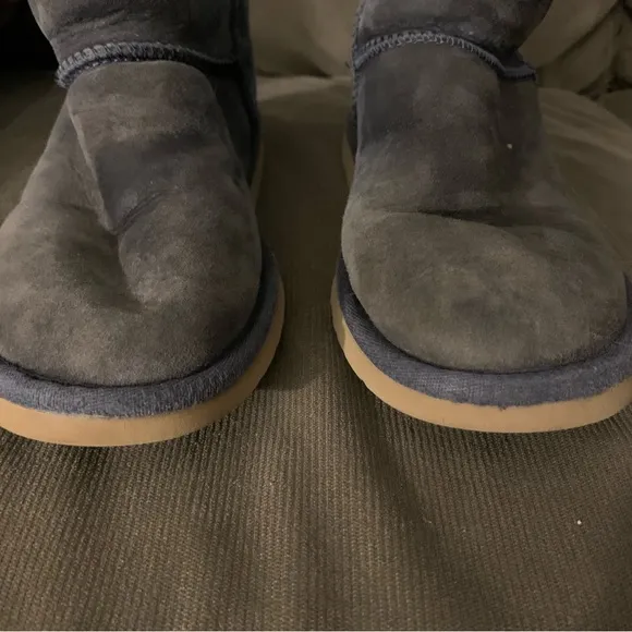 UGG Australia Blue Suede BOOTS women size 5 Fur Lined Classic