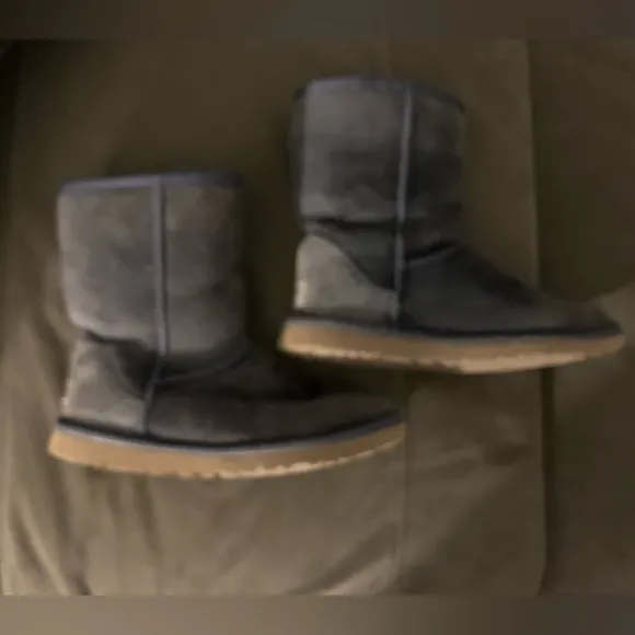 UGG Australia Blue Suede BOOTS women size 5 Fur Lined Classic