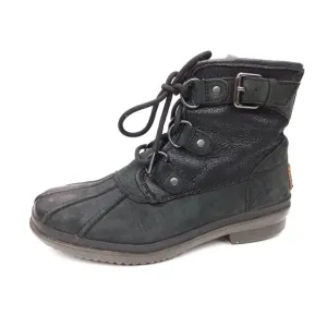 UGG Australia Cecile Waterproof Duck Boots Womens Size 6 Black Lace Up 1007999