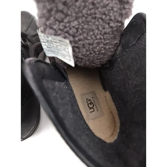 UGG Australia Cecile Waterproof Duck Boots Womens Size 6 Black Lace Up 1007999