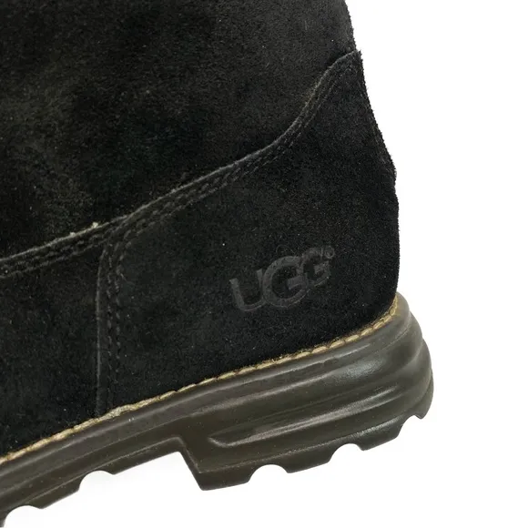Ugg Australia Langley Tall Black Leather Sheepskin Fur Lined Boots 1016040 - 7