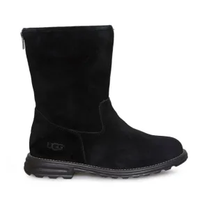 Ugg Australia Langley Tall Black Leather Sheepskin Fur Lined Boots 1016040 - 7