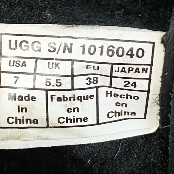 Ugg Australia Langley Tall Black Leather Sheepskin Fur Lined Boots 1016040 - 7