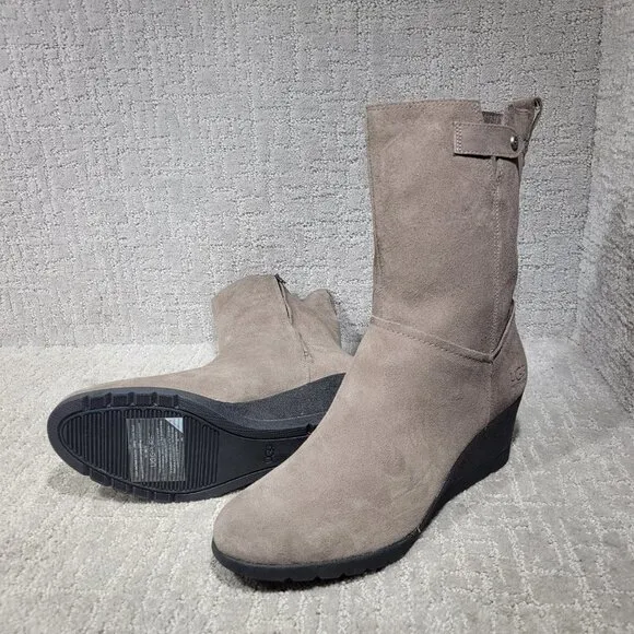 UGG Australia Potrero Women's Size 11 US Gray Suede Waterproof Wedge Boots