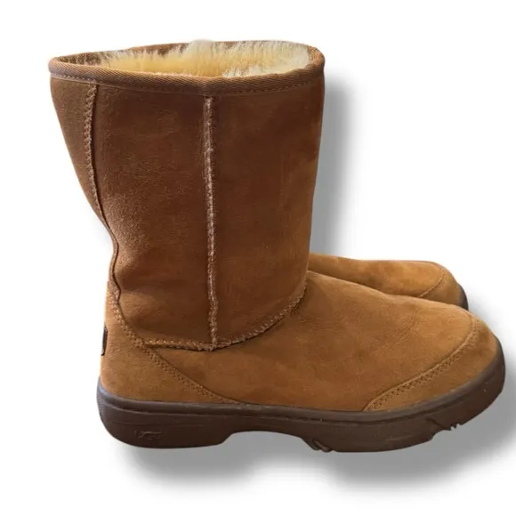 UGG Australia Ultimate Short 5275 Mid Calf Boots Chestnut Suede Women's Size 7