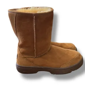 UGG Australia Ultimate Short 5275 Mid Calf Boots Chestnut Suede Women's Size 7