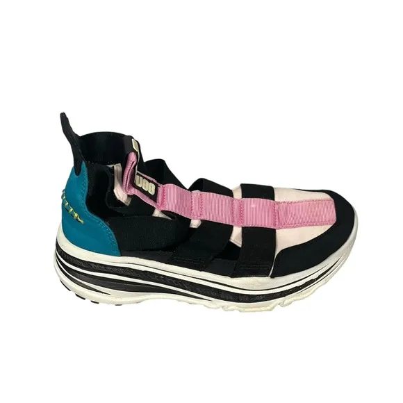 Ugg Australia Womens Gladiator Runner Black Pink Teal Shoe Sneakers Sz 6.5