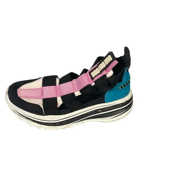Ugg Australia Womens Gladiator Runner Black Pink Teal Shoe Sneakers Sz 6.5