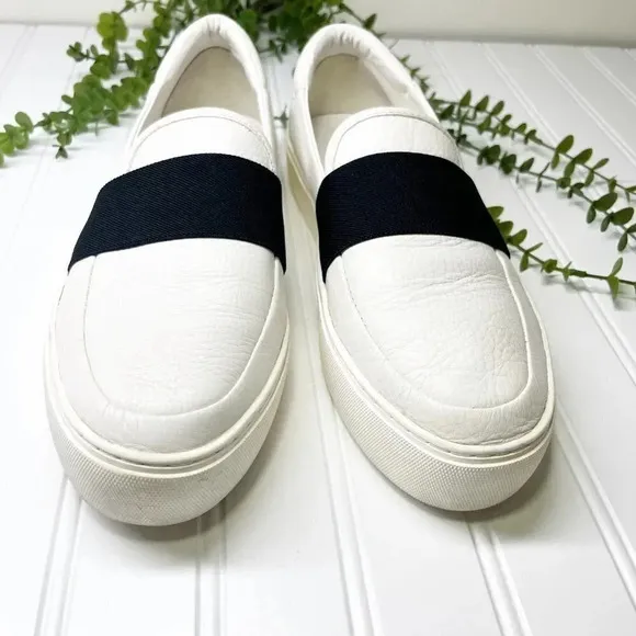 Ugg Black &amp; White Leather Chayze Slip On Sneakers Women's Size 9