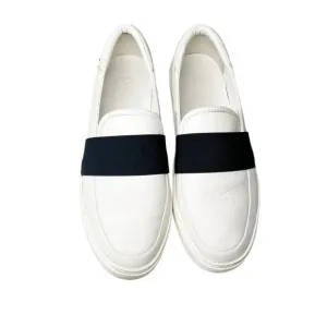 Ugg Black &amp; White Leather Chayze Slip On Sneakers Women's Size 9