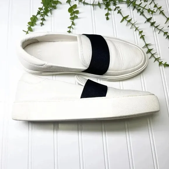 Ugg Black &amp; White Leather Chayze Slip On Sneakers Women's Size 9