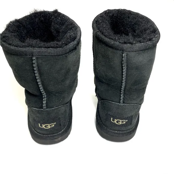 UGG Black ARIELLE BAILEY FUR BOW SUEDE SHEEPSKIN BOOTS S/N 1017703T