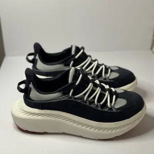 UGG BLACK/ WHITE CA805 V2 REMIX LEATHER SNEAKERS