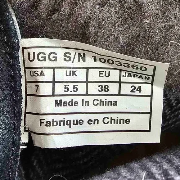 UGG Bootie Zea Black Women’s Ankle Boots Sherpa Lined Wedge Booties Size 7
